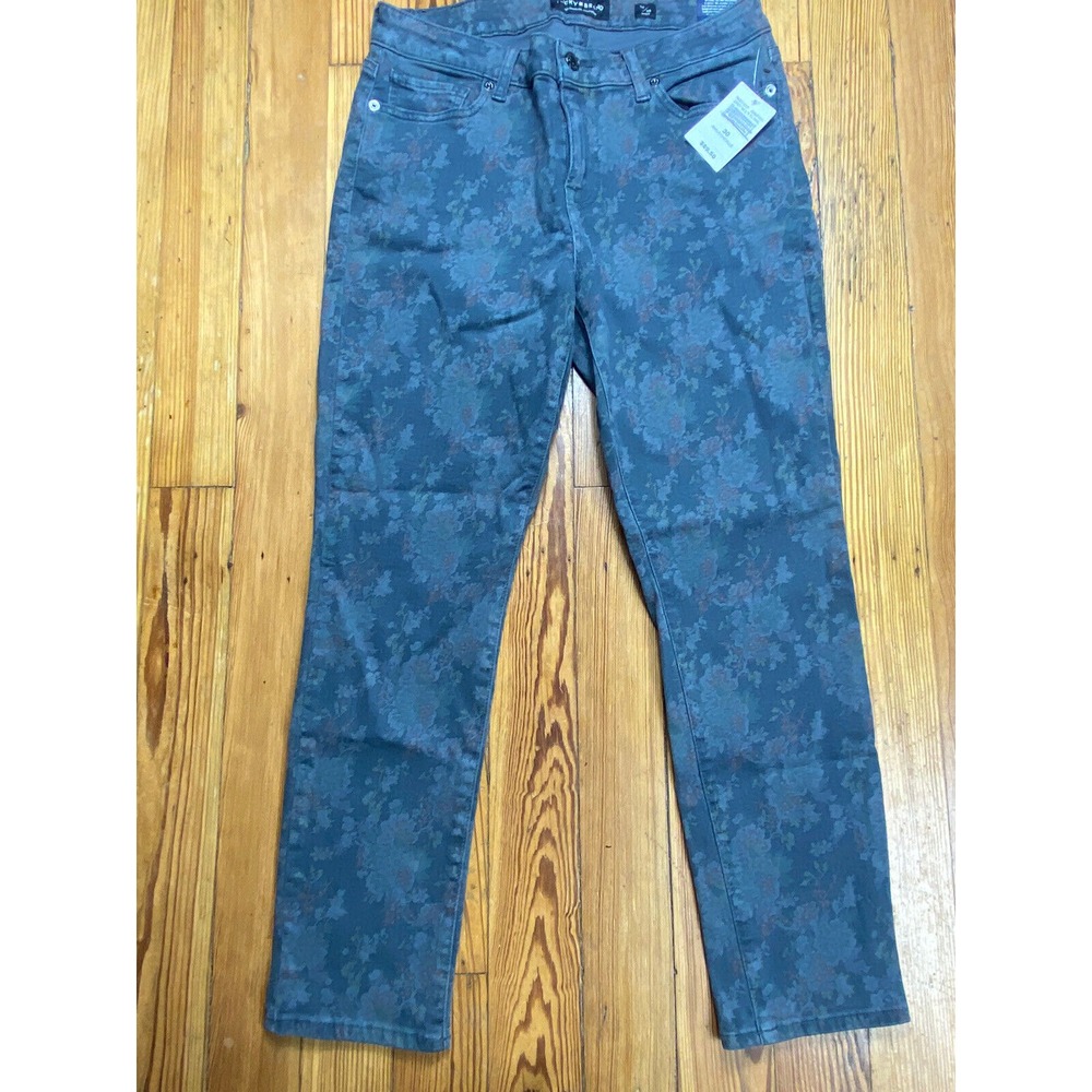 Lucky Brand‎ Womens Grey Floral Print Lolita Skinny Jeans Sz 10/30 NWT
